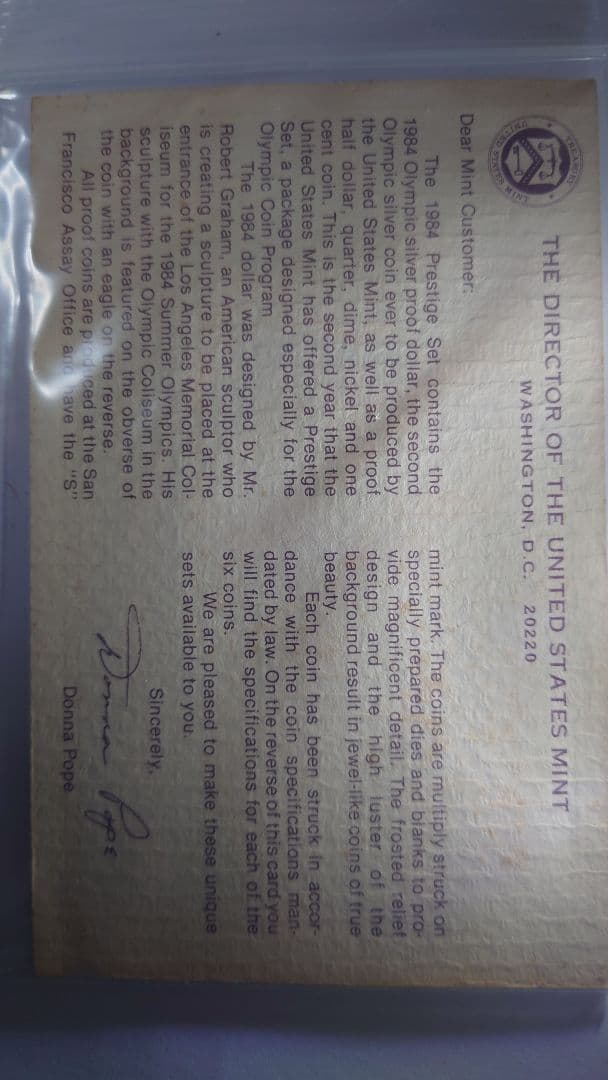 り*と様 1ドル銀貨硬貨セット　1984アメリカオリンピック 記念銀貨硬貨セット