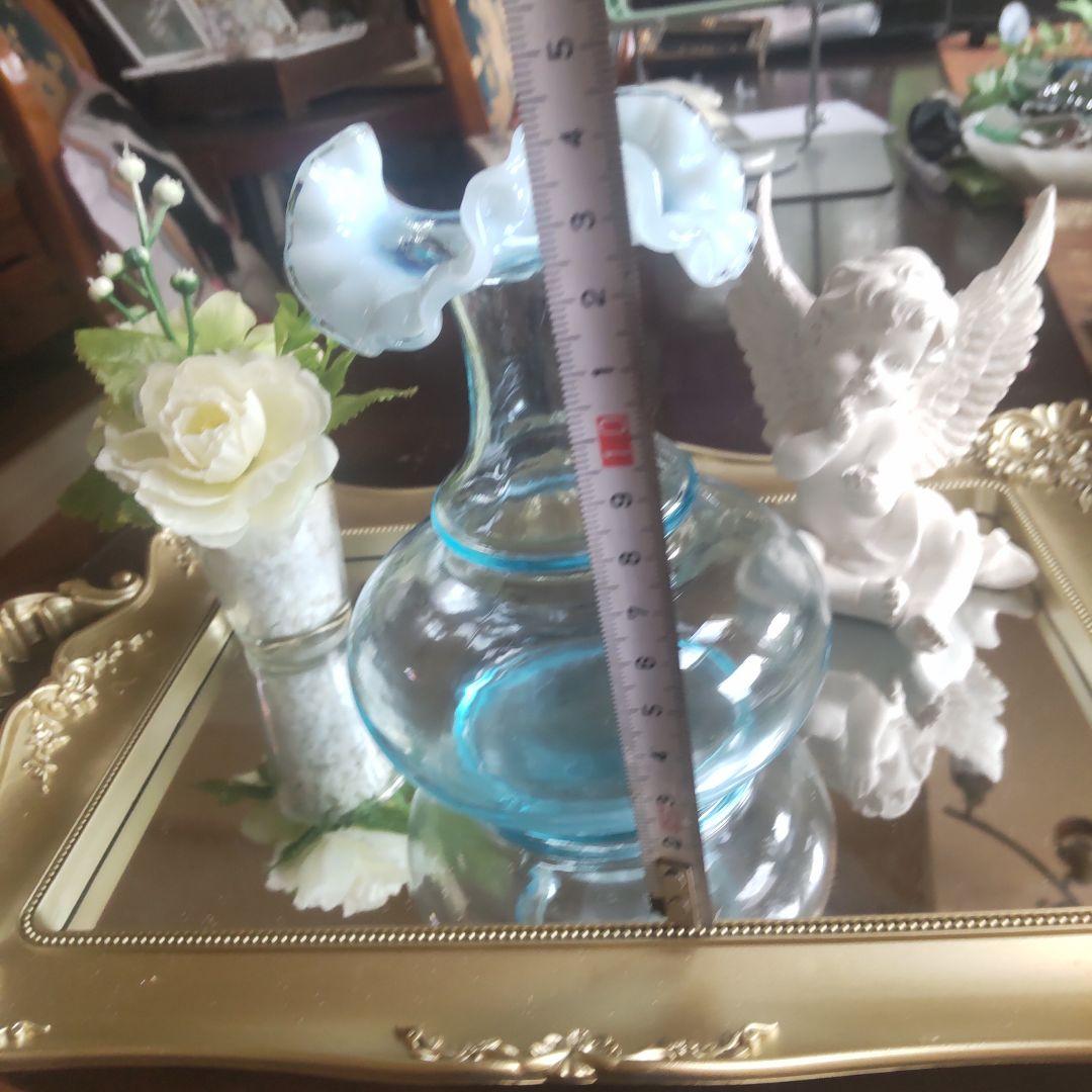 【お値下げ】フェントン　ラッフル花瓶　フリル　オパールセント　ヴィンテージ