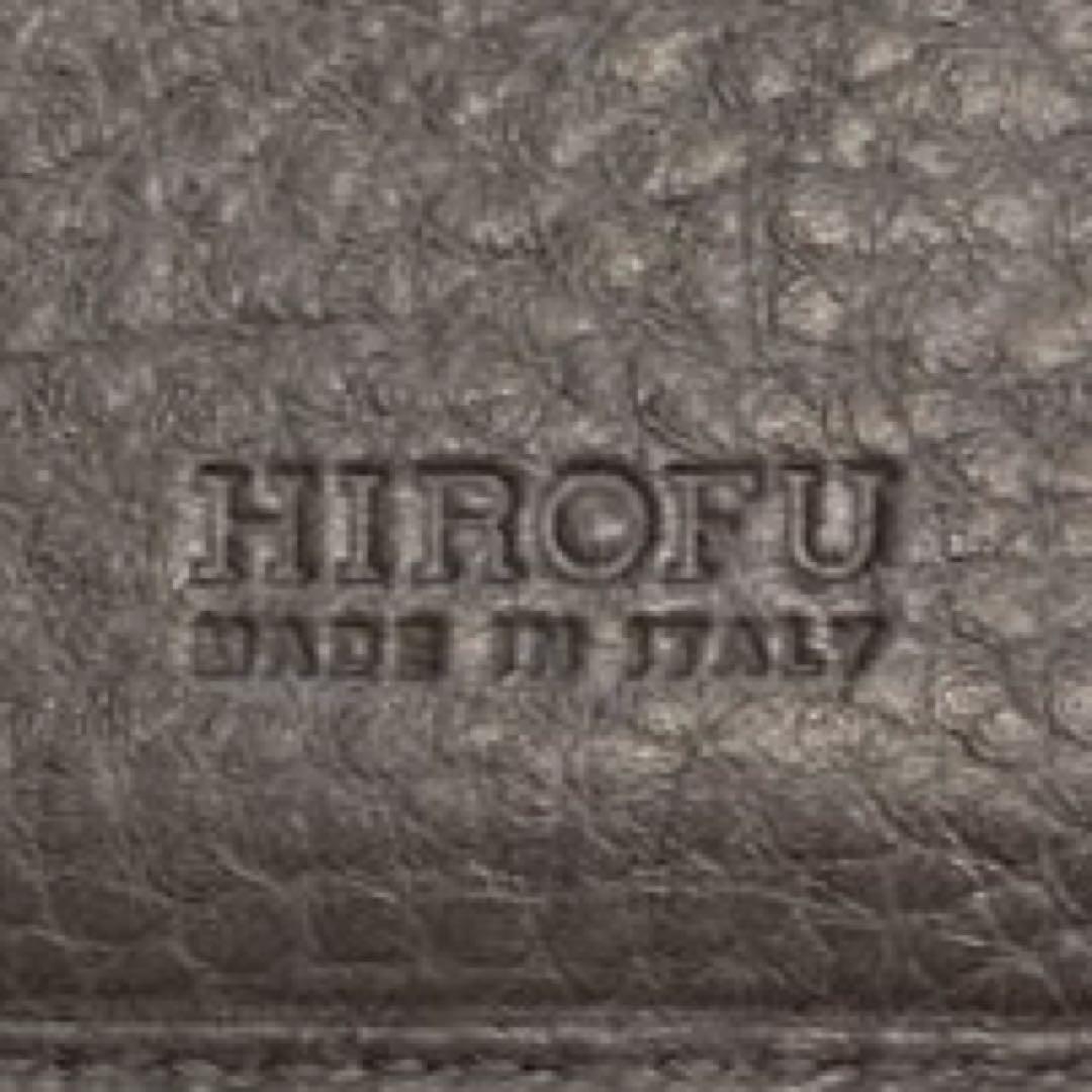 【美品】HIROFU センプレ　レザー　三つ折り財布 ダークグレー
