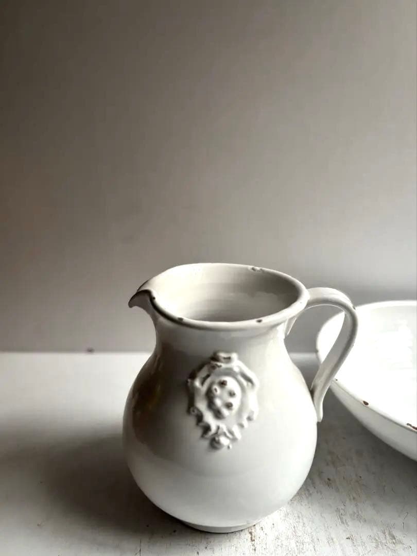 795 フランスアンティーク 雰囲気あるピッチャー&ボウル 蚤の市購入 パリ