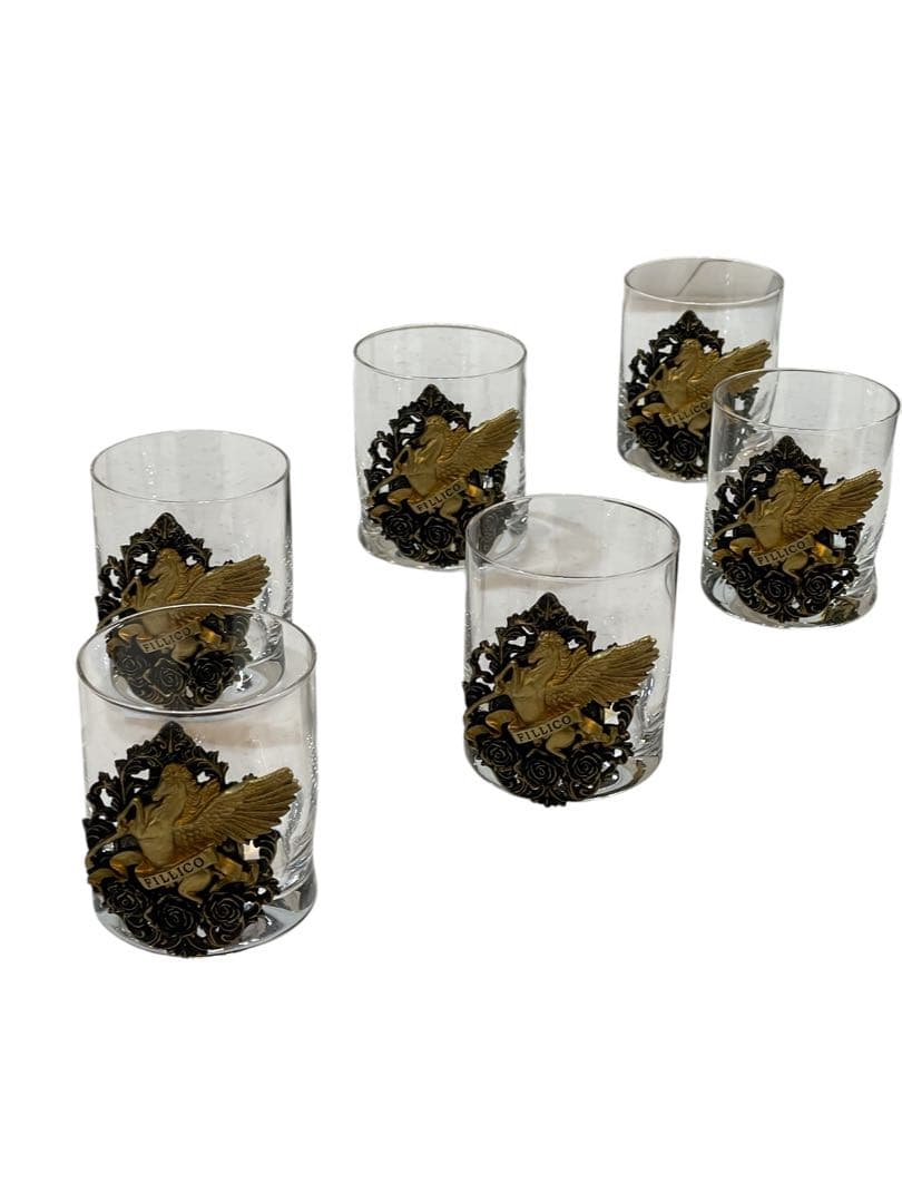 FILLICO フィリコ　ペガサス装飾ガラスグラス6個セットno.40