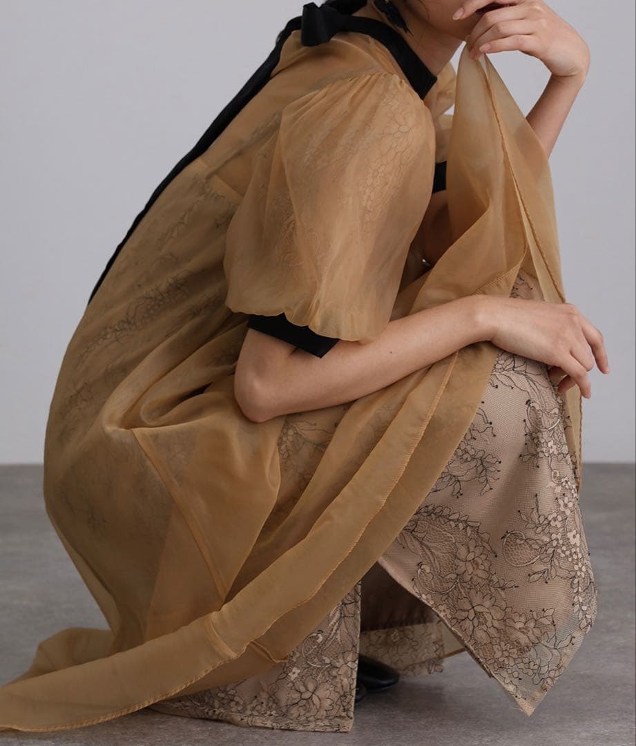 【がんたろう】atlo Aラインシアードレス パーティードレス M