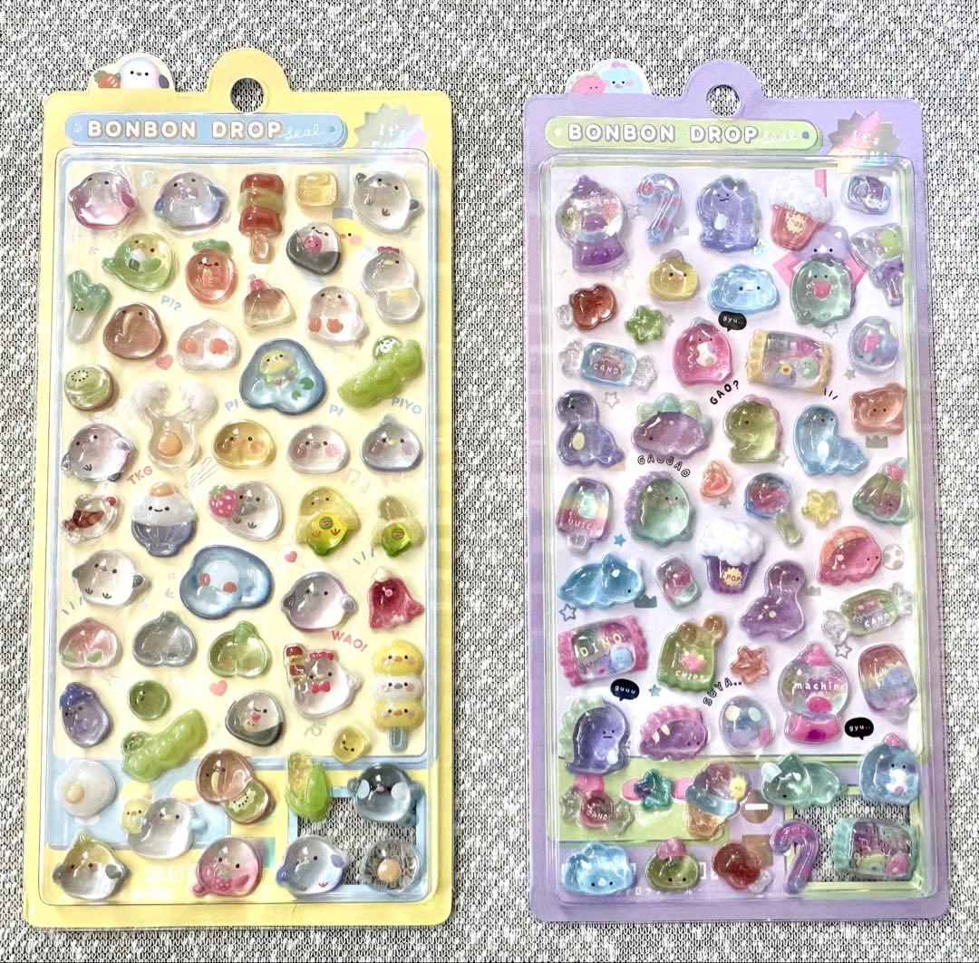 W*♪様 ポンポンドロップシール　がおがおボンボン　ぴよぴよボンボン　セット　廃