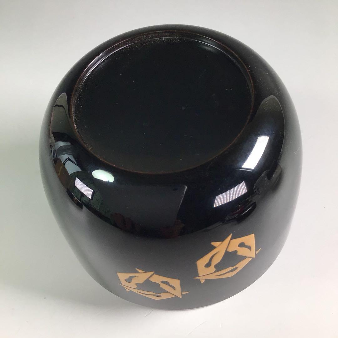 Ｒ６３０　棗　『漆匠　関口輔聖作』『鱗鶴蒔絵』『大棗』　共箱　茶道具