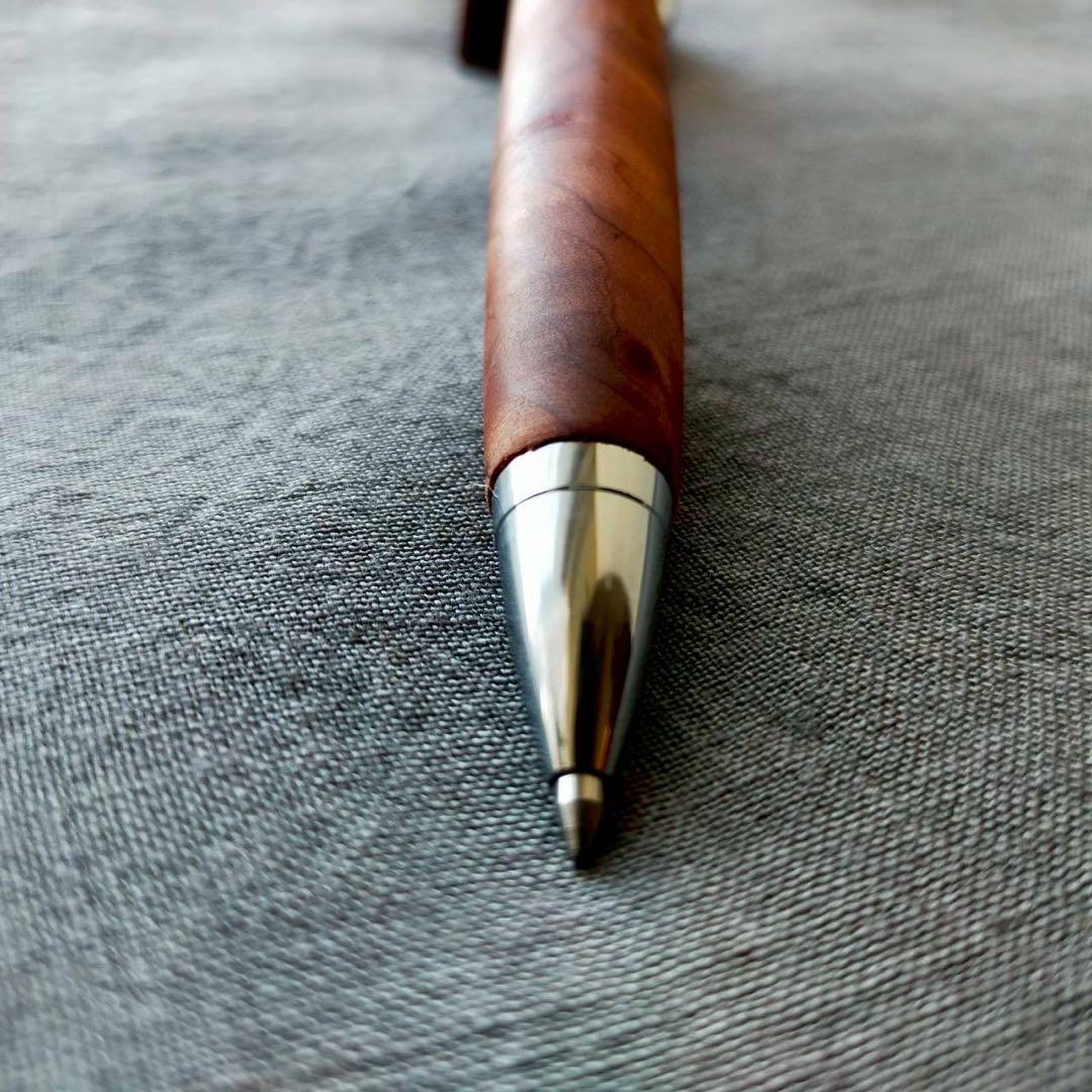 レッドウッド　セコイア　杢　ハンドメイド　木軸ボールペン　G2　天然木　シルバー