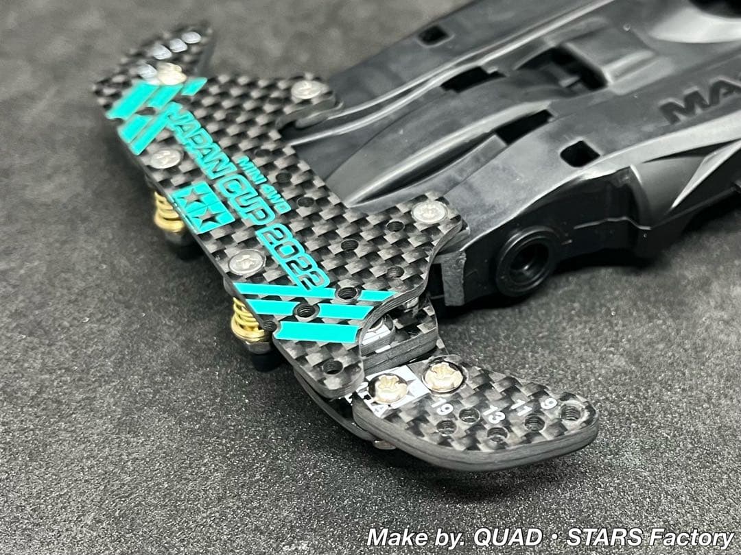 【ミニ四駆・MA用】2軸ATピボットバンパー＋段下げ3mm厚加工　フルカーボン