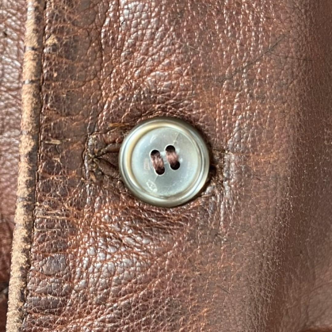 60s 70s ユーロ レザーベスト ヴィンテージレザー ヨーロッパ 古着 茶