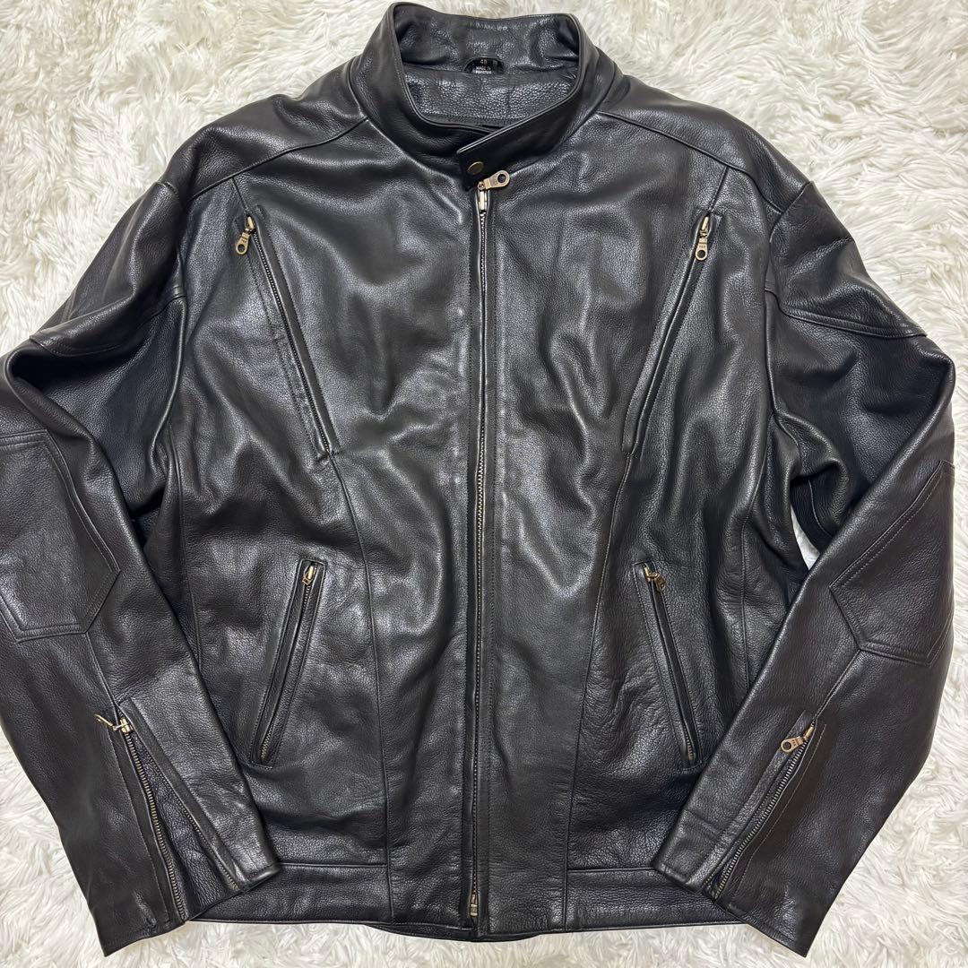 【稀少4XL】Excelled 本革　ライダースジャケット90s vintage