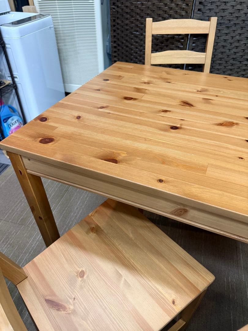 【洗浄消毒作業済】IKEA ダイニングテーブル&チェア4脚　ヨックモック