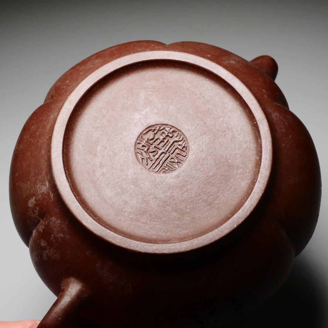 中国煎茶器 沈順娣作 紫砂 六方菱花急須 茶注 作品証明書付