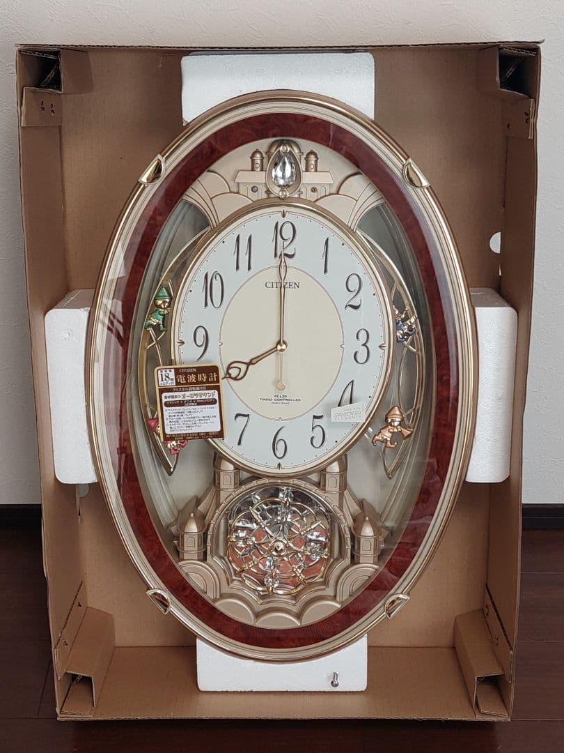 CITIZEN 壁掛け電波時計 18曲メロディ付き