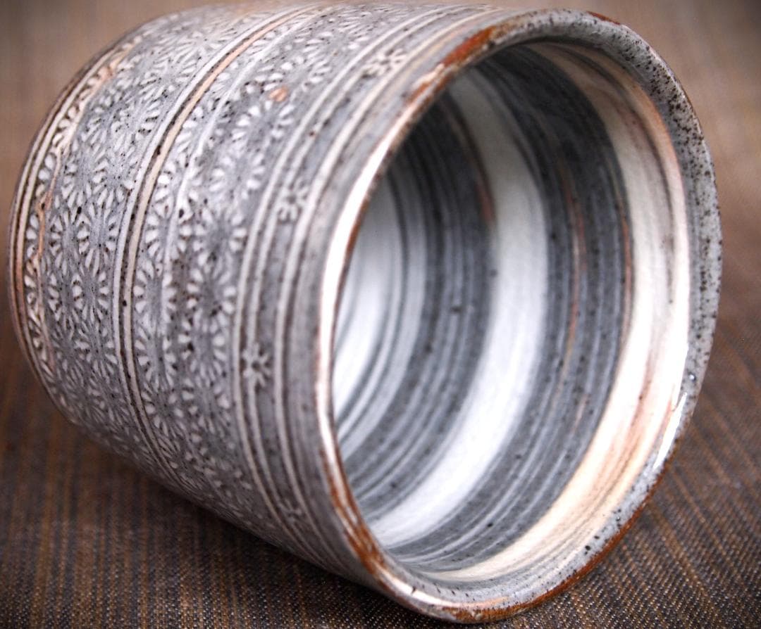 人気作家★中里隆【師：小山富士夫＆中里太郎右衛門】★唐津三島湯のみB★共箱