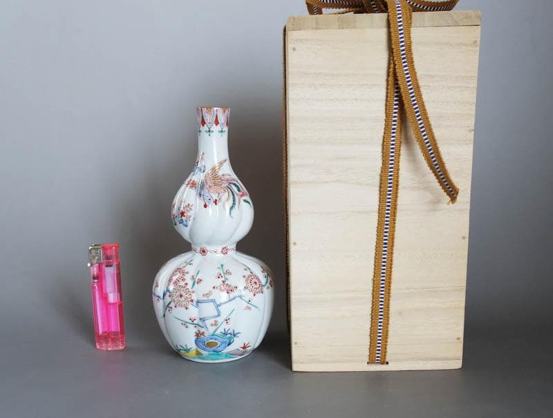 色絵花鳥文　瓔珞文　鳳凰文　神具　榊　花器　花瓶　酒器　徳利 1本　 2426