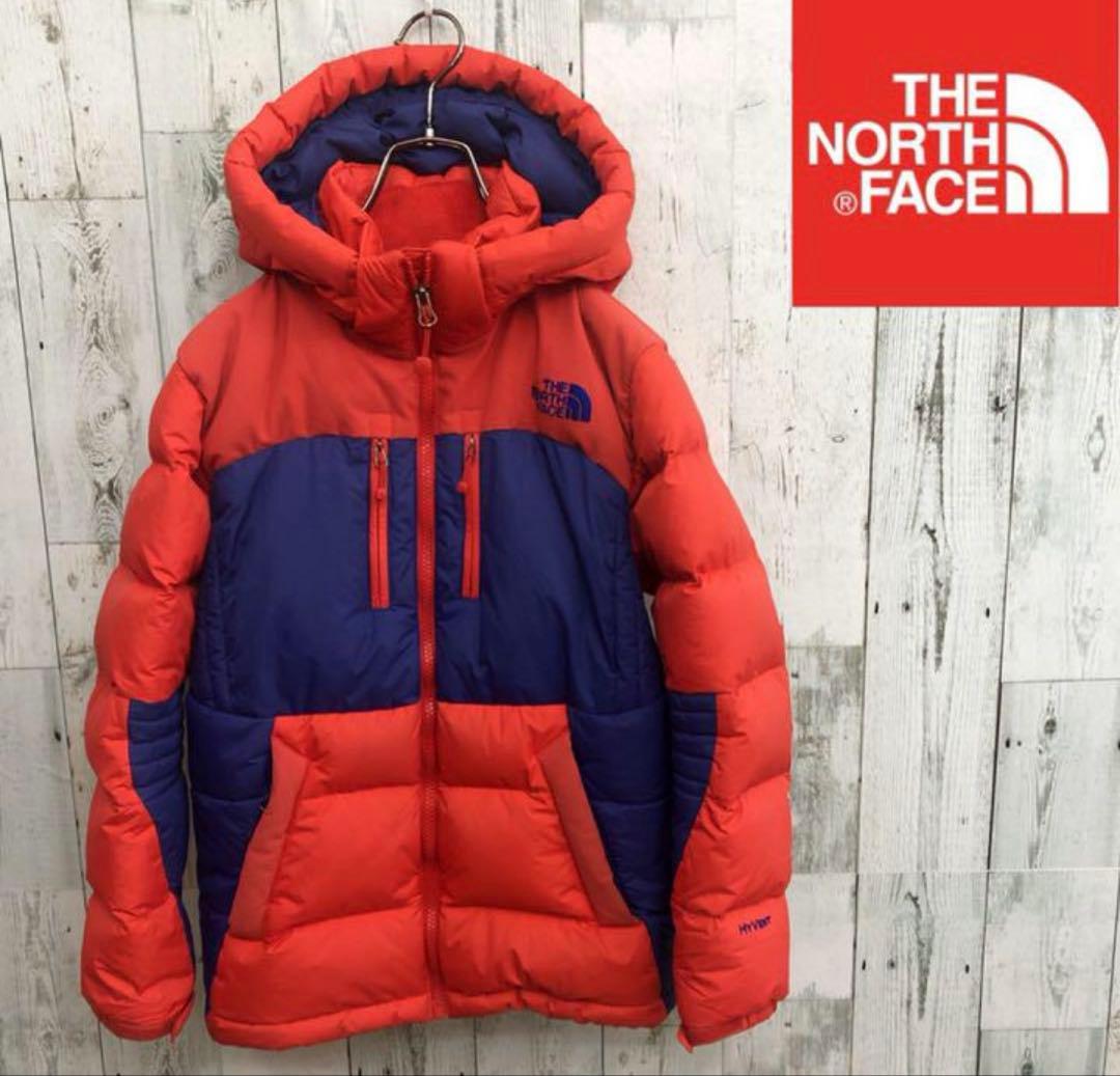 ノースフェイス ダウンジャケット　 レッド×ブルー　HYVENT　キッズ140