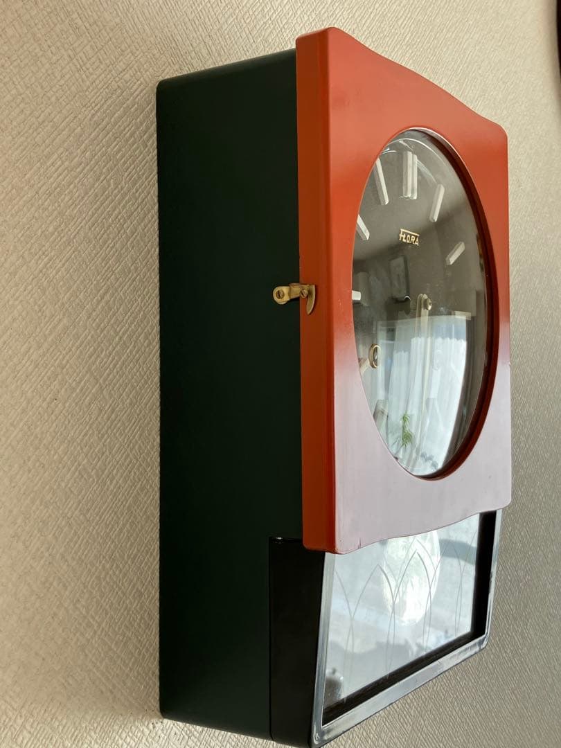 佐藤時計(Sato)「Flora」ゼンマイ式振り子時計　昭和30年代