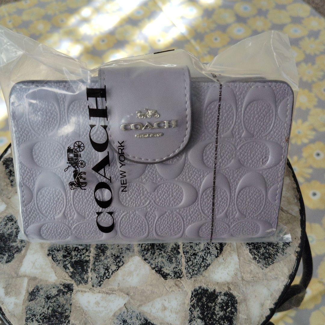 COACH ラベンダー 二つ折り財布 SIG ACRYCF ARI001