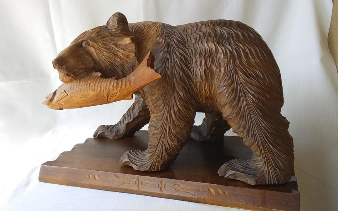 アイヌの木彫りの熊 大中小５体 大４０×２５×２５