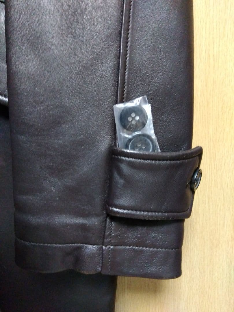 Paul Smith ラムレザー コート 中綿入り ステンカラーMブラウン美品。