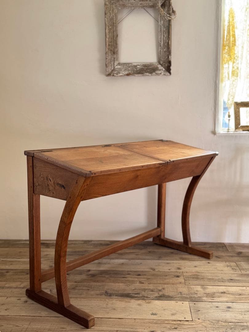 1900s初期フランスアンティーク 2人掛け　スクールデスク