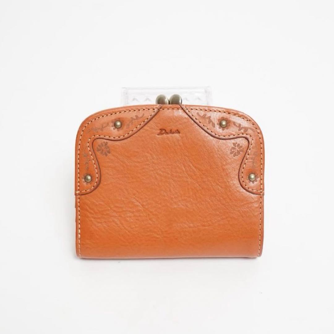 【未使用級】ダコタ 小銭入れ付き二つ折り財布 レザー がま口 マーゴット