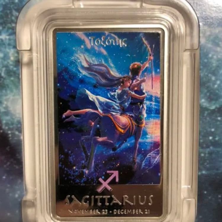 ニウエ 射手座　2ドル銀貨　2012年 星座 KAGAYA カラー銀貨