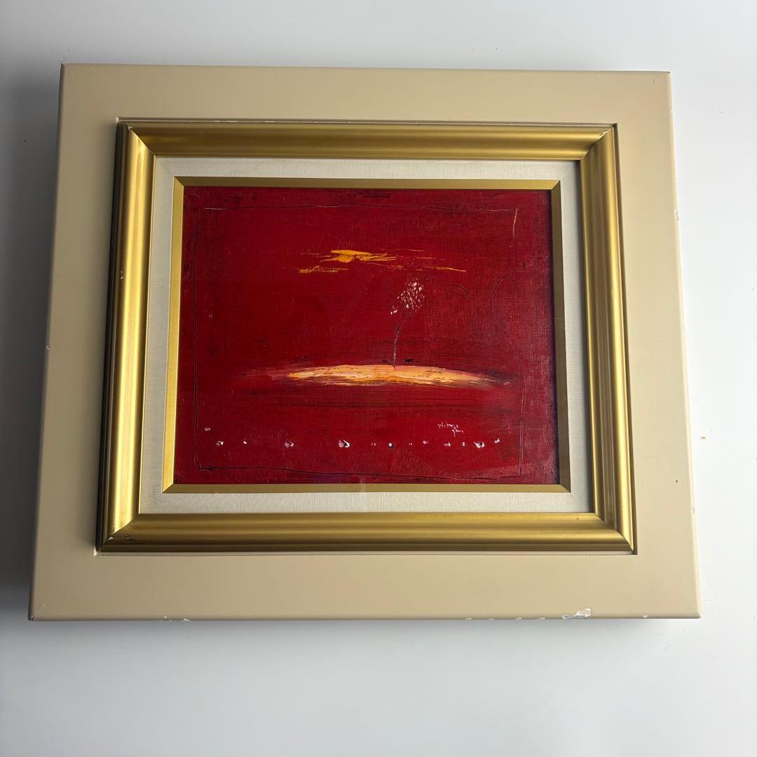 北海道画家 片山弘明「北のメルヘン」油彩 F3 額装 光陽会会員 一枚の繪 K