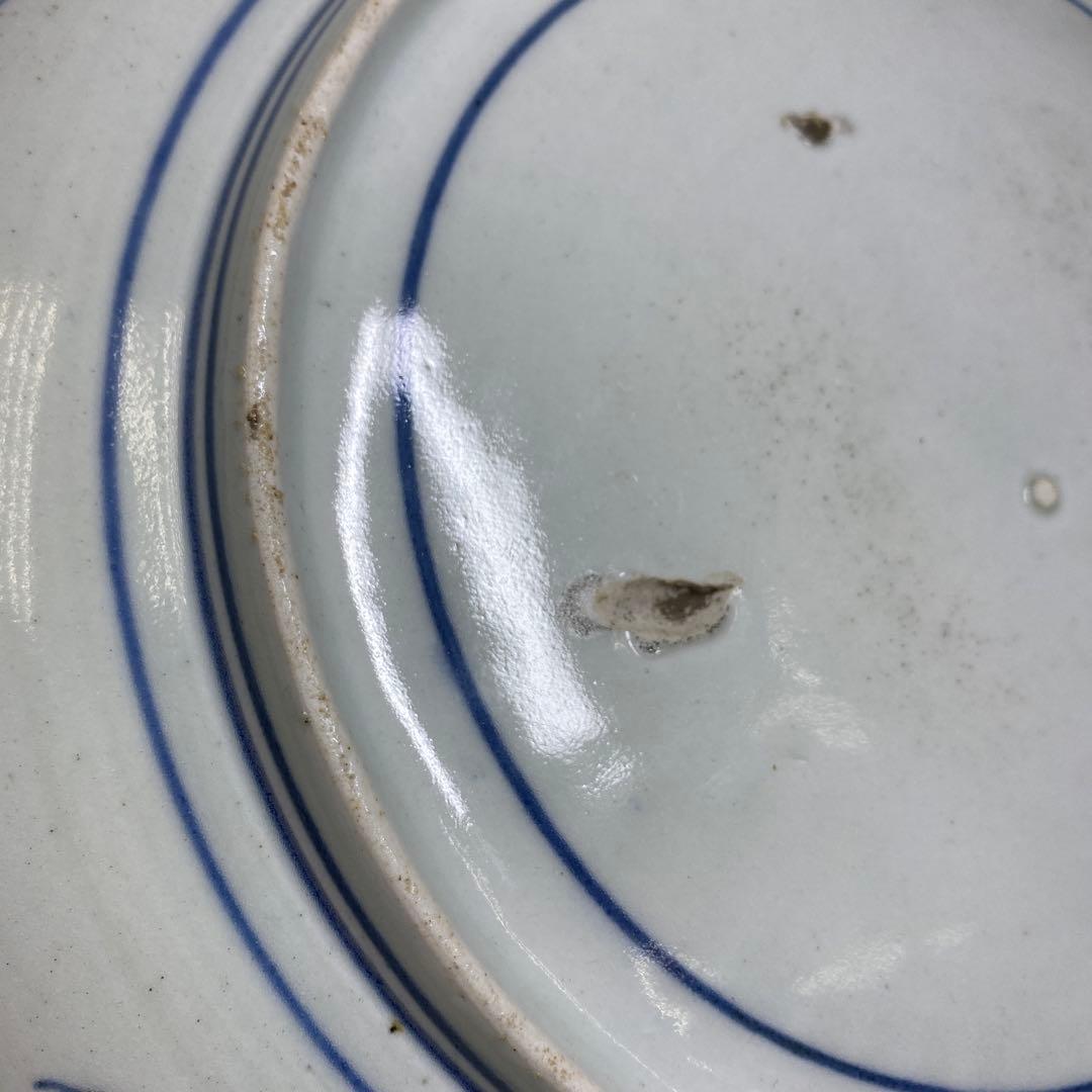 江戸中期　古伊万里　染付大皿　直径27.4㎝　東Y7-0122☆2Fタトヒサ