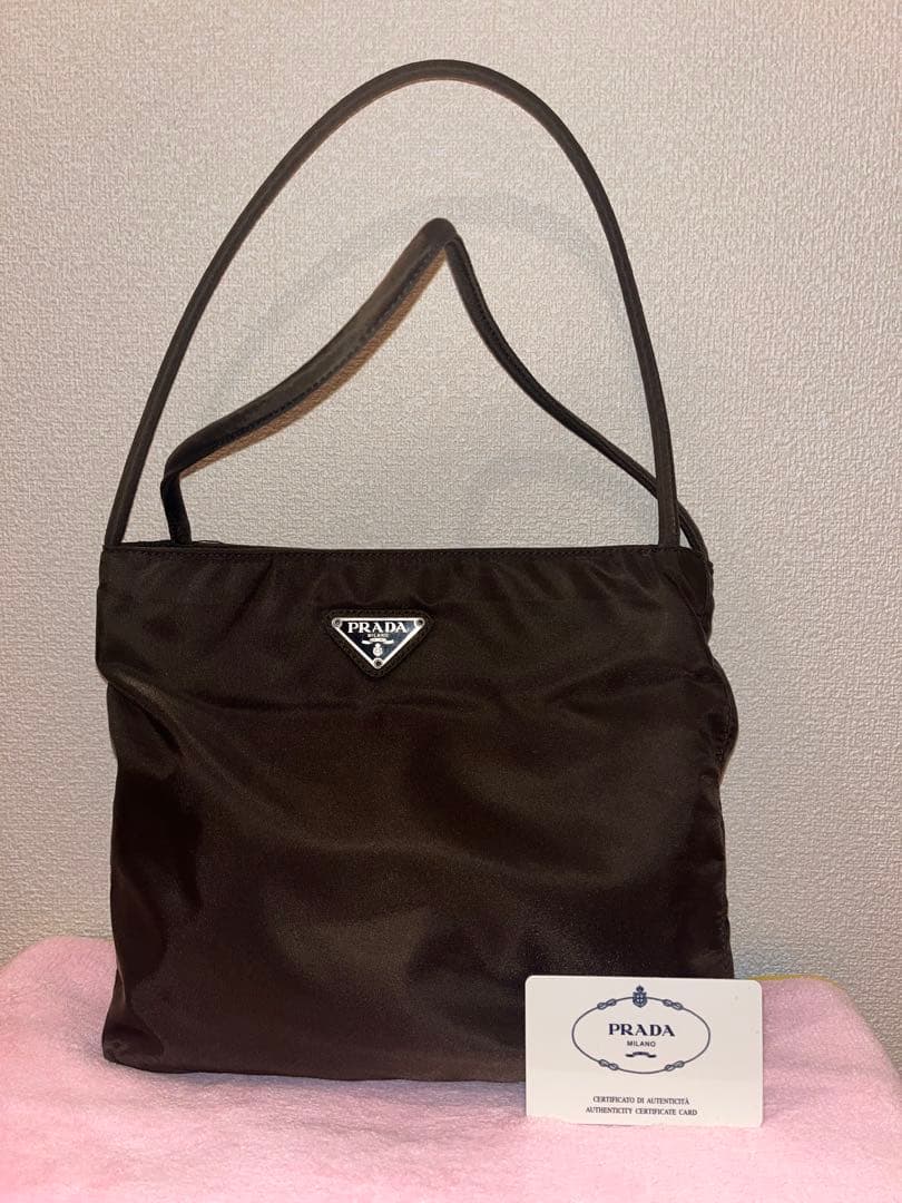 PRADA ブラウン ナイロン ショルダーバッグ