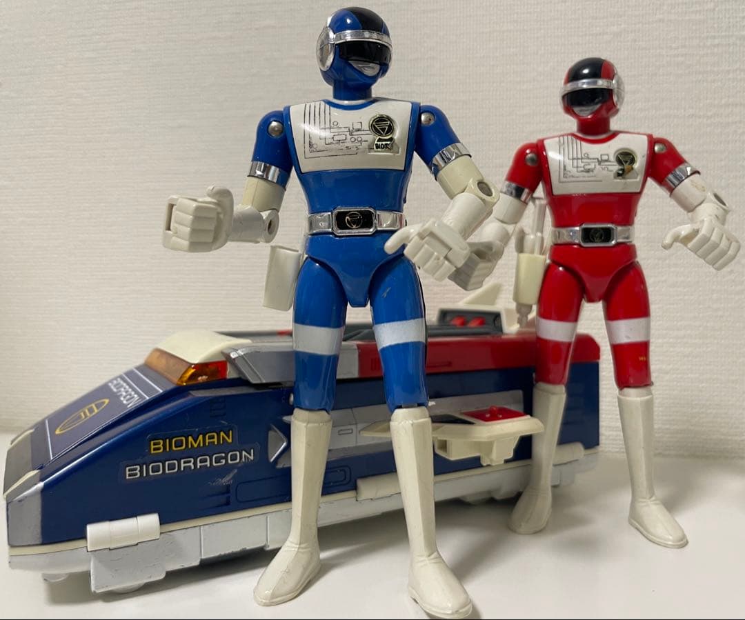 超電子バイオマン 超合金フィギュアセット 赤・青　バイオドラゴンセット