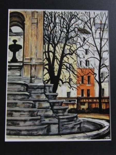 荻須高徳・OGUISS、インオサンの噴水、希少な額装用画集より、新品高級額装付