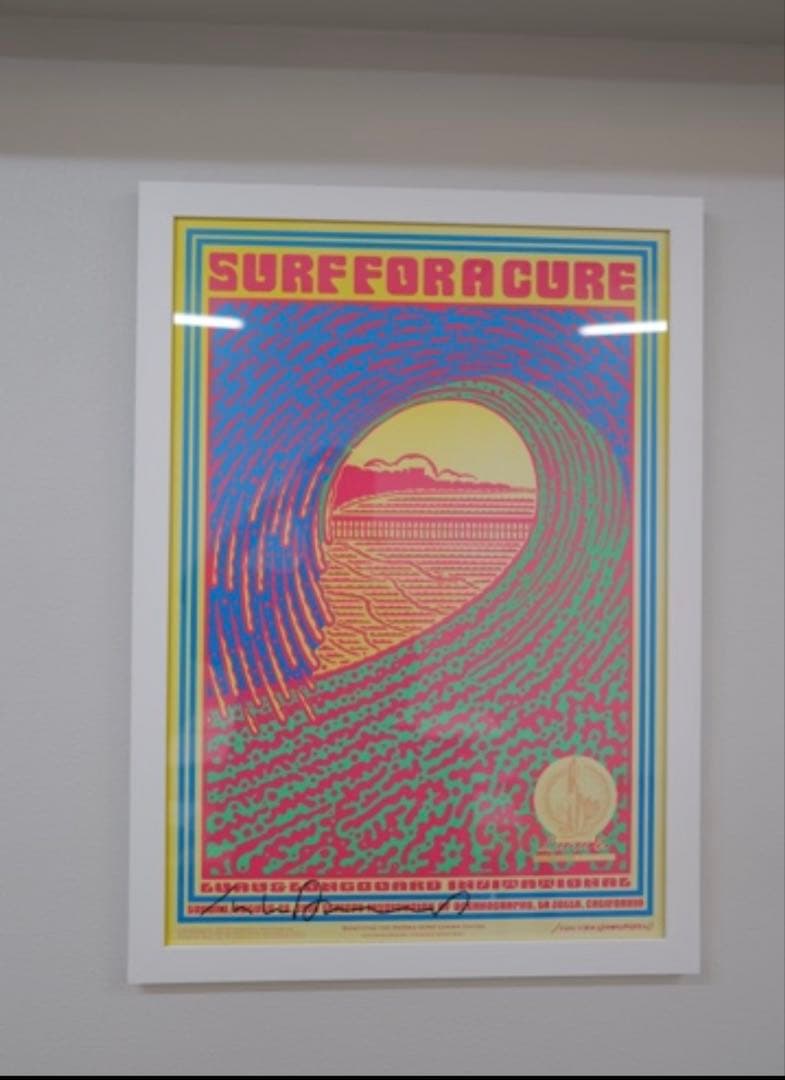 John Van Hamersveld SURF FOR A CURE 額装付き