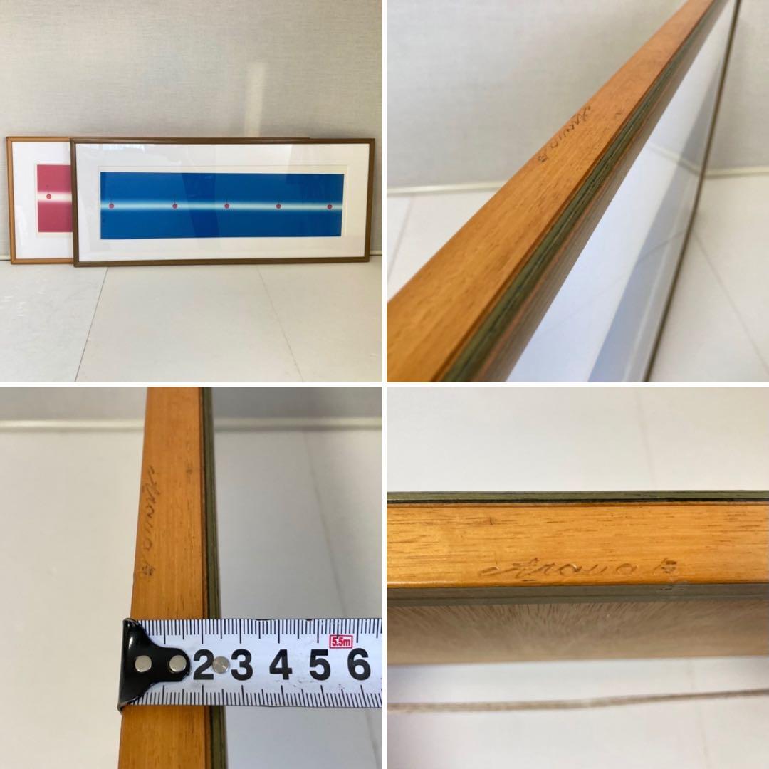 中村憲之 さくらんぼ シルクスクリーン 大型 横長 青色 ポップ モダン レトロ