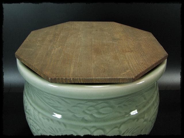 時代 青磁 目跡 水屋瓶 水屋壺 水甕 水瓶 茶道具 水屋道具 f307