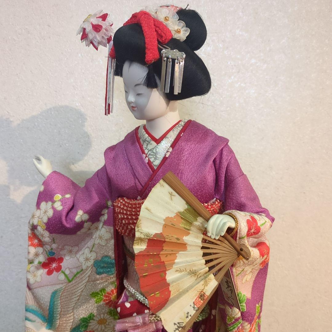 舞妓人形 日本人形、本練頭 スキヨ作 44cm