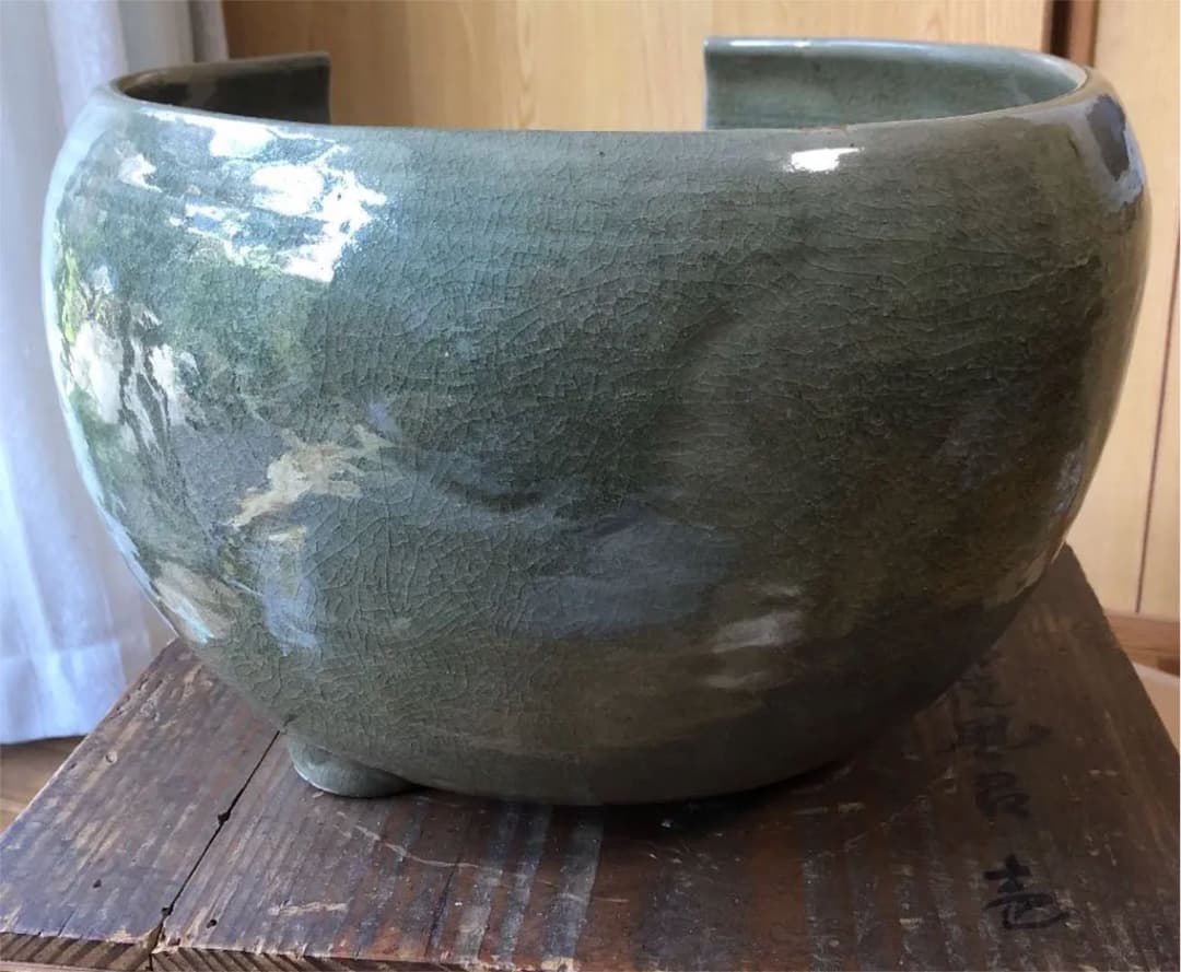 青磁古曽部焼　道安風炉