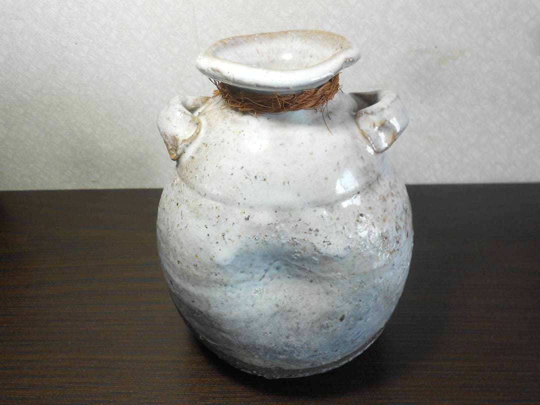 【稀な】　１３代　田原陶兵衛　造　灰被り掛花入