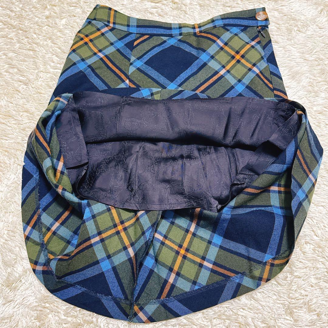 希少・美品✨ヴィヴィアンウエストウッドレッドレーベル　チェック柄スカート　リボン
