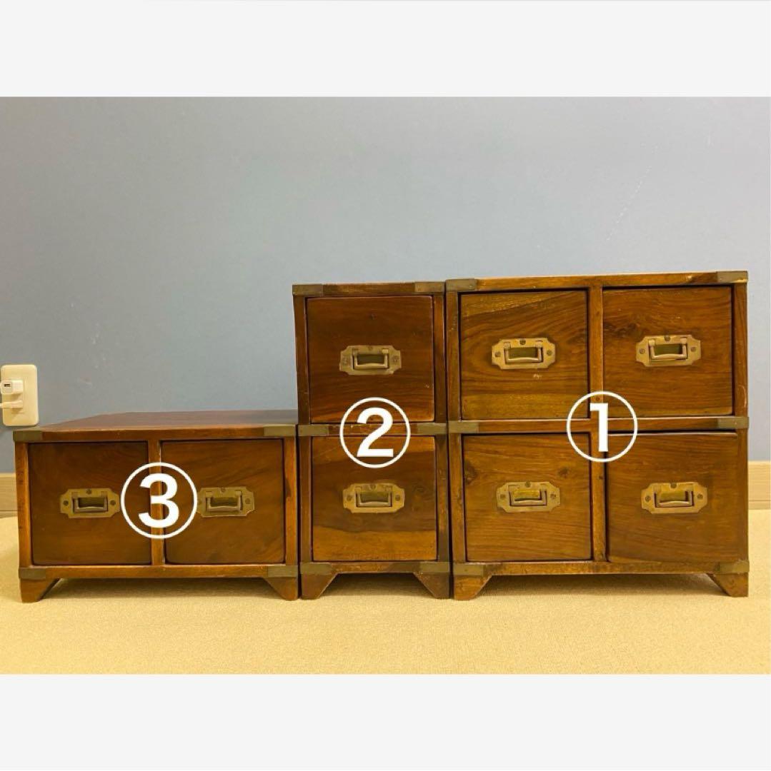 オールドメゾン 木製アンティーク風引き出し2段 CD保管