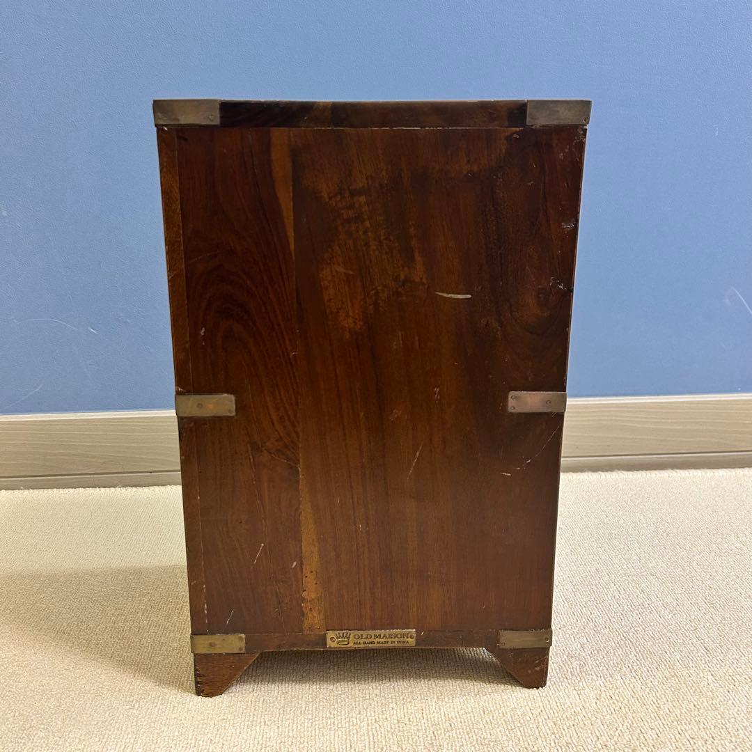 オールドメゾン 木製アンティーク風引き出し2段 CD保管