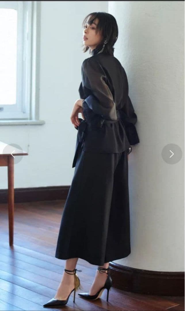 シアースリーブバックセパレートパンツドレス