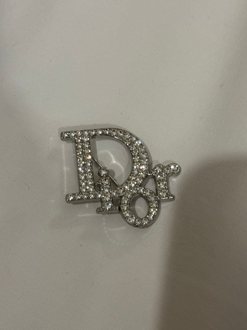 Dior シルバー クリスタルブローチ
