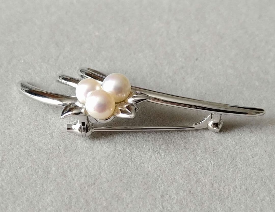 MIKIMOTO ミキモト パール シルバー ブローチ