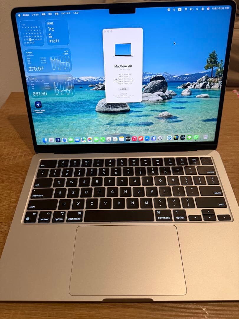 MacBook Air M3 メモリ16GB ストレージ512GB