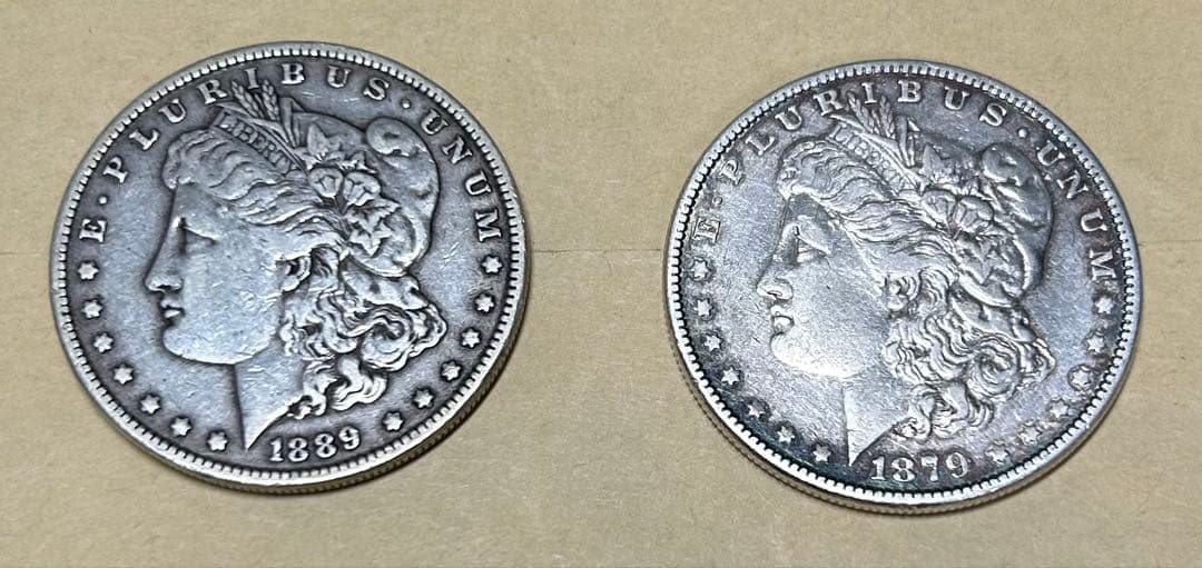アメリカ1ドル銀貨 モルガンダラー 2枚セット 品位900 本物保証
