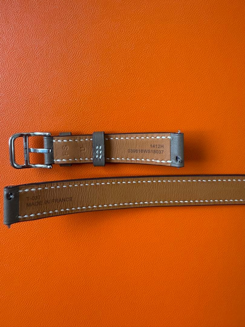 超美品　HERMES ケープコッド　ストラップ　エトゥープ　レザーベルト　二重巻