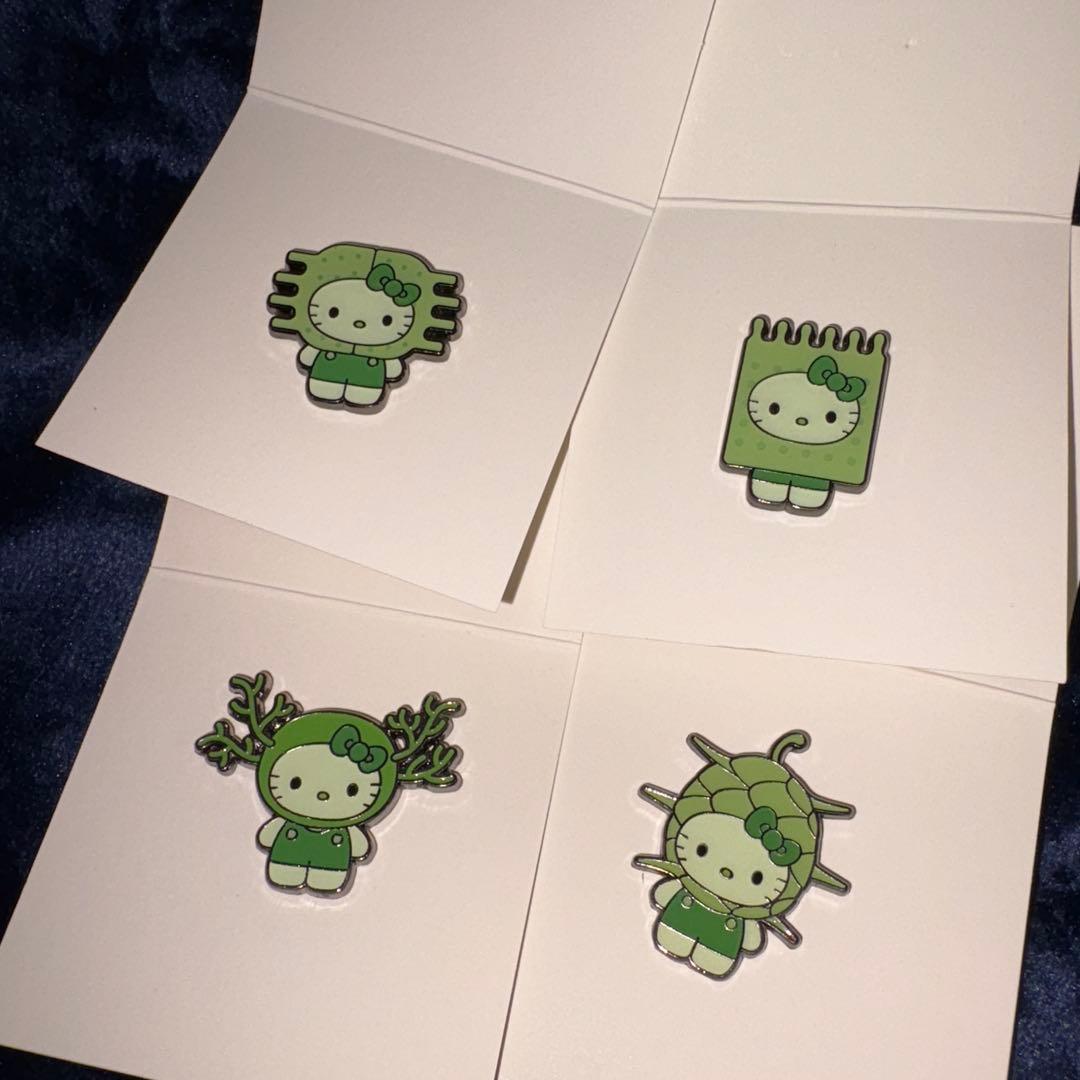 藻キティ　ピンバッチ　日本館　4個セット　万博　EXPO