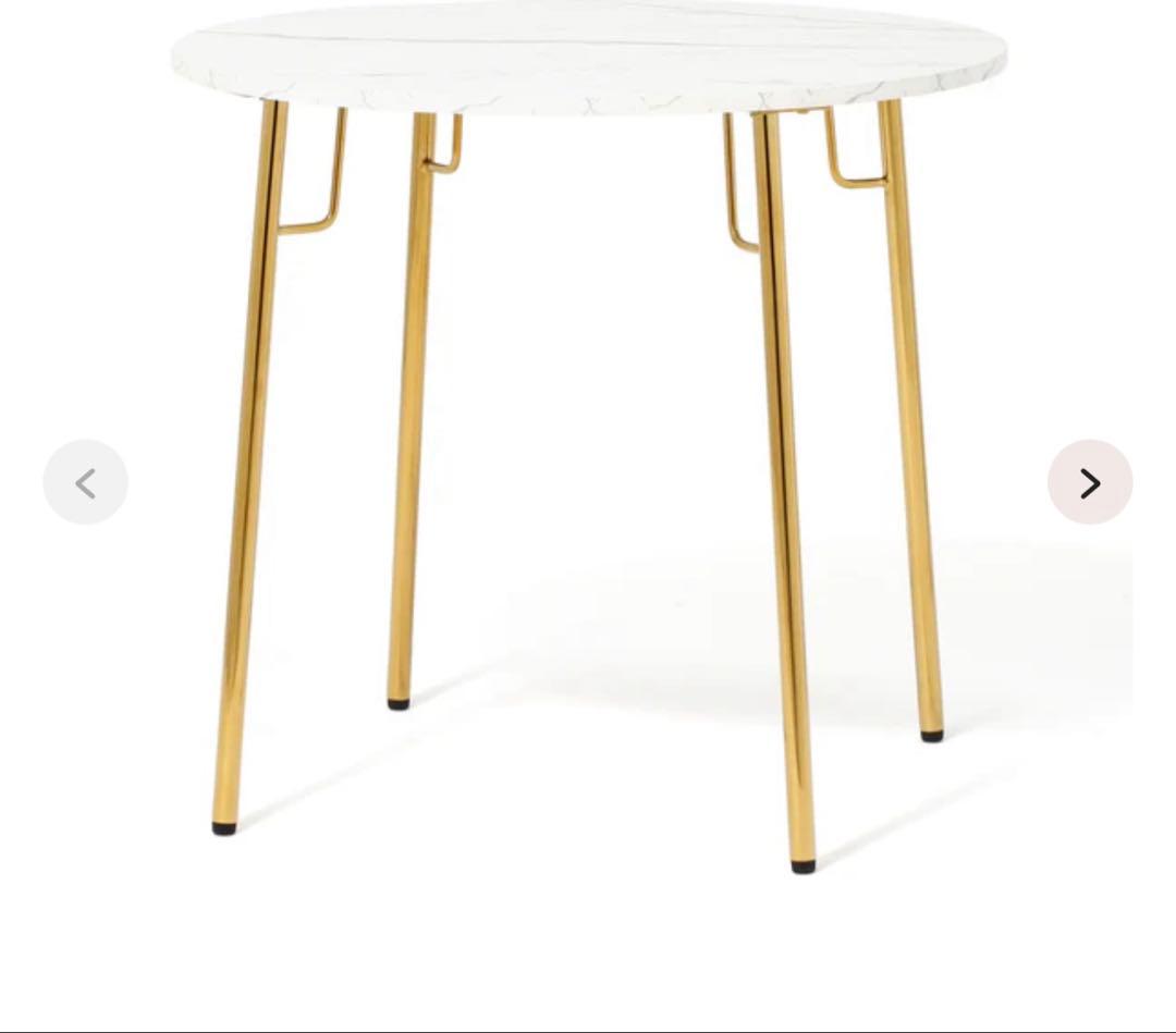 Francfranc ベル ダイニングテーブル ラウンド80 マーブルゴールド