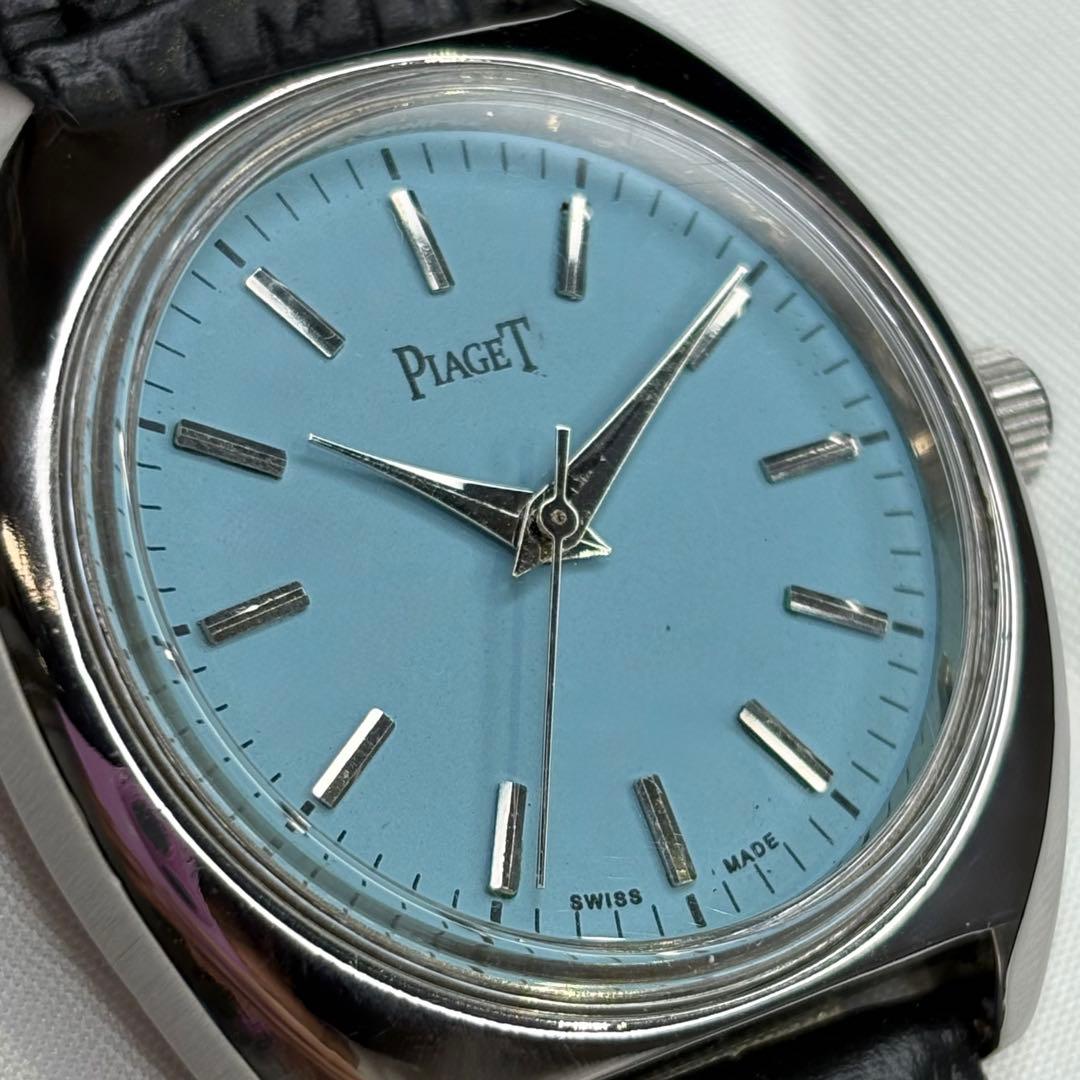 【再出品】 10721 青 【希少・極美品】Piaget 手巻き　ヴィンテージ