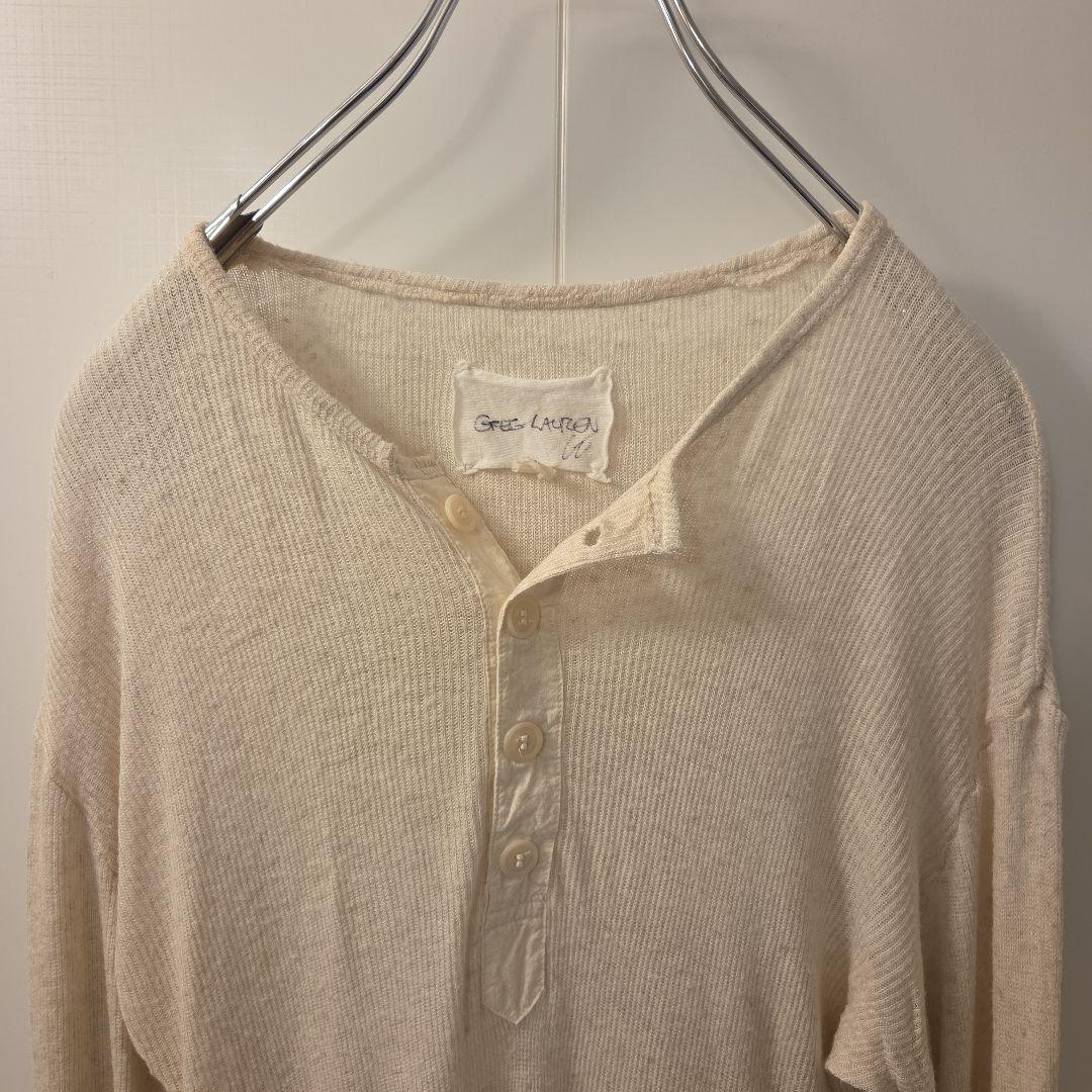 GREGLAUREN アンティークリブ ヘンリーネックカットソー SIZE1