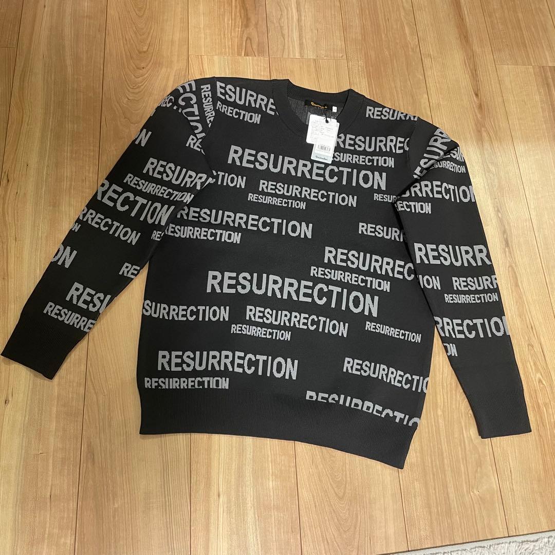 【新品】レザレクション メニーロゴ セーター サイズＬ　黒 レディース